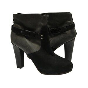 𝅺rag & bone Gray Leather Black Suede Heeled Booties